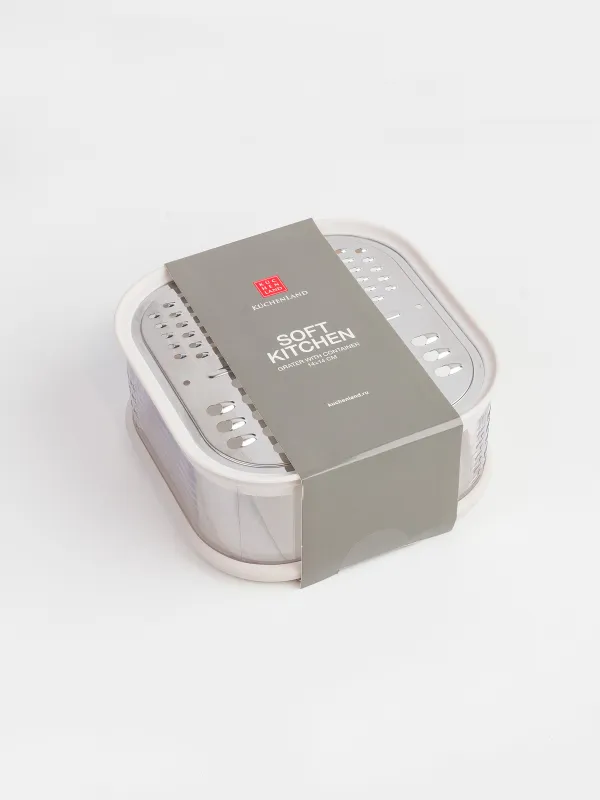 Үккіш, 14х14 см, контейнері бар, болат/пластик, сүт түстес, Soft kitchen, image-6