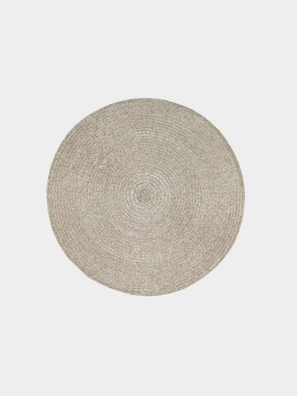 Салфетка под приборы, 38 см, полиэстер, круглая, шампань, Rotary shine, image-0