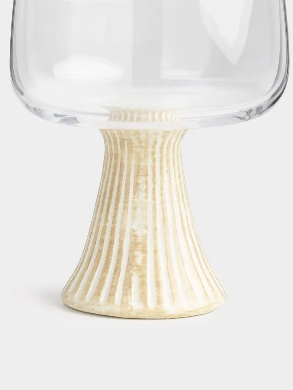 Бокал-кубок для вина, 390 мл, стекло/керамика, молочная ножка, Estetic, image-2