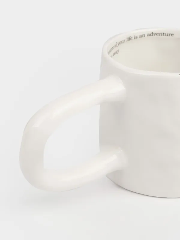 Саптыаяқ, 500 мл, керамика, сүт түстес, The taste of life, Crumple font, image-4