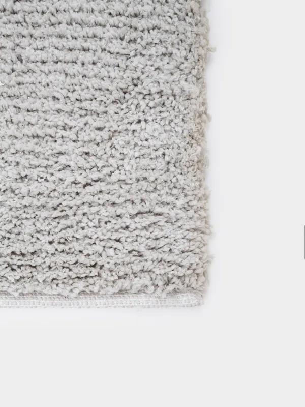 Кілем, 150х210 см, полиэстер / мақта, сұр, Пушистый қадалар, Монотон, image-2