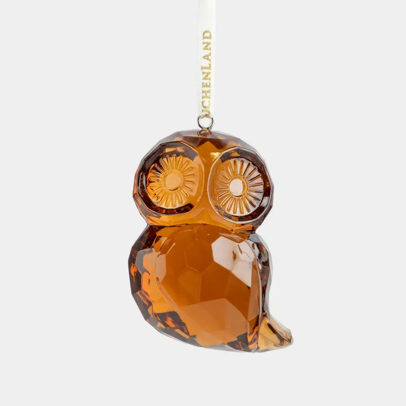 Игрушка елочная, 7 см, акрил, коричневая, Сова, Figure crystal