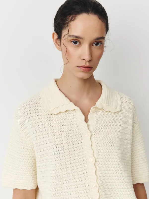 Әйелдер жейдесі, өлшемі XS, поло жағасы бар, мақта К, сарғылт-қоңыр, Babirye, image-2