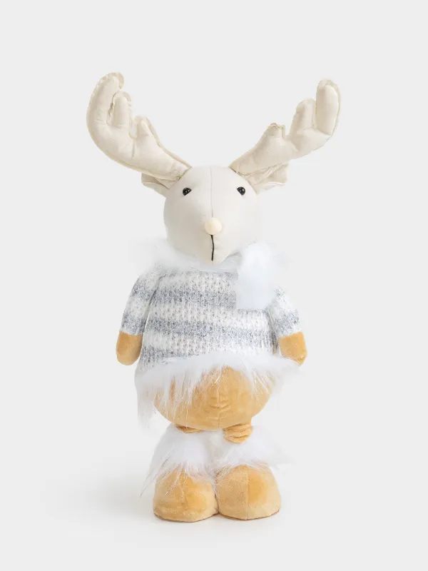 Сәндік бұйым, 53/85 см, жылжымалы, полиэстер, сарғылт-қоңыр және күміс түсті, Бұғы, Cute, image-0