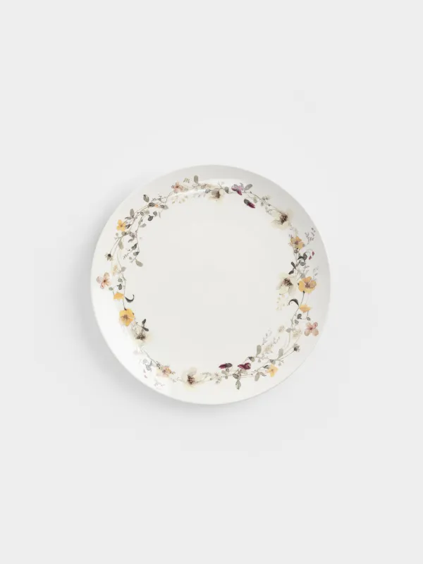 Ас сервизі, 6 адам, 19 зат, фарфор N, ақ, Сары гүлдер, Floweri, image-2