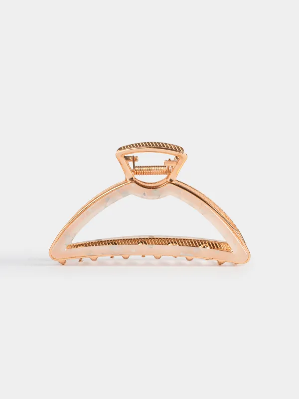 Заколка для волос, 10 см, акрил/металл, золотистая, Крабик, Glam, image-0