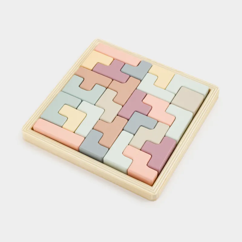 Ойыншық-сұрыптаушы, 17х17 см, дамытушы, МДФ, түрлі-түсті, Тетрис-басқатырғыш, Kiddy, image-1