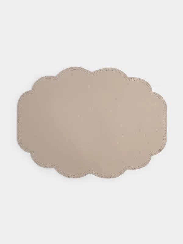 Салфетка под приборы, 33х45 см, ПВХ, фигурная, бежевая, Rock, image-0