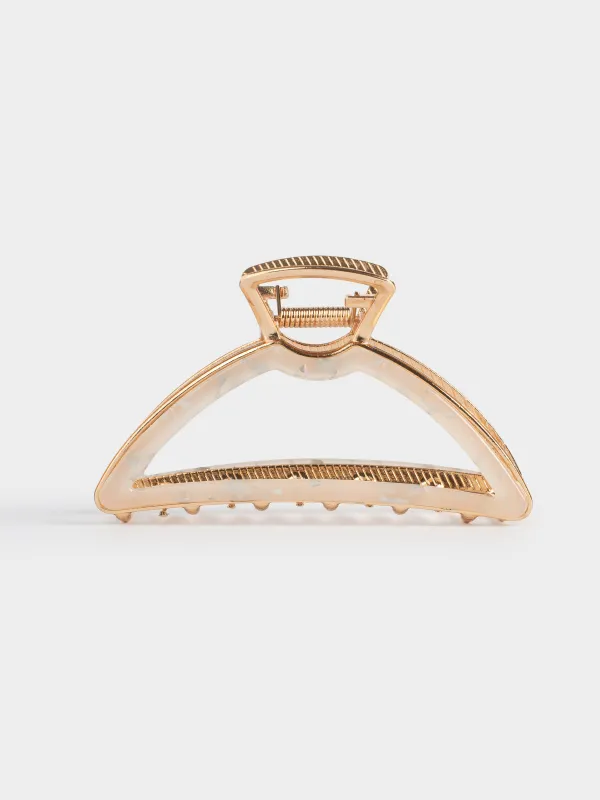 Заколка для волос, 10 см, акрил/металл, золотистая, Крабик, Glam, image-4