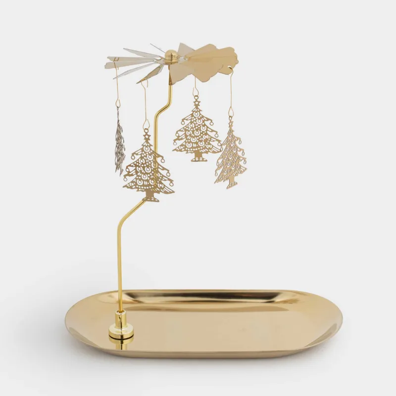 Шам тұғыры, 19 см, металл, сопақ, алтын, Шыршалар, Fantastic gold