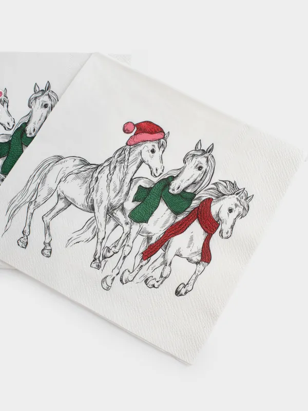 Салфетки бумажные, 33х33 см, 20 шт, Horse trio, image-3