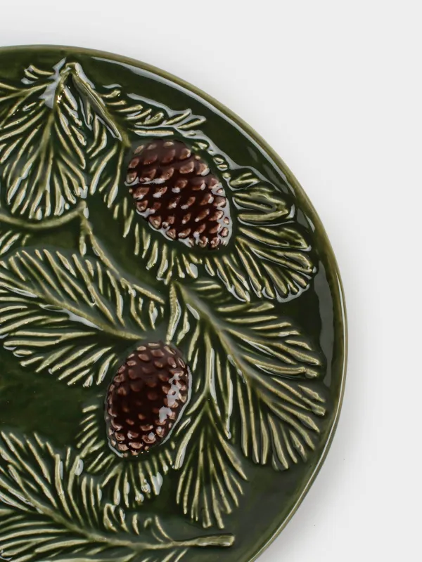 Ыдыс, 19 см, керамика, жасыл, Шырша бұтақтарындағы бүршіктер, Forest whispers, image-2