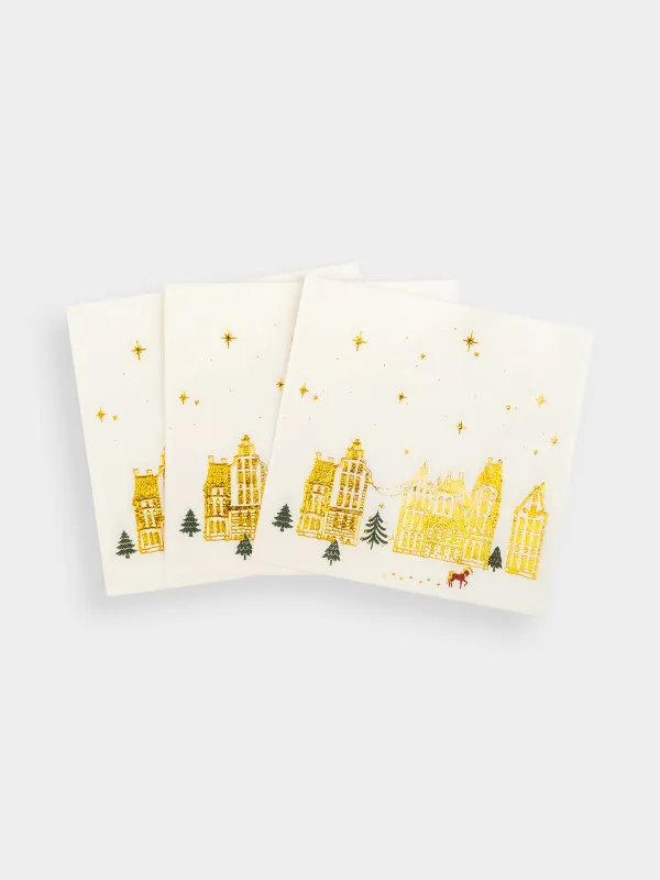 Салфетки бумажные, 21х21 см, 20 шт, Snow sparks, image-2