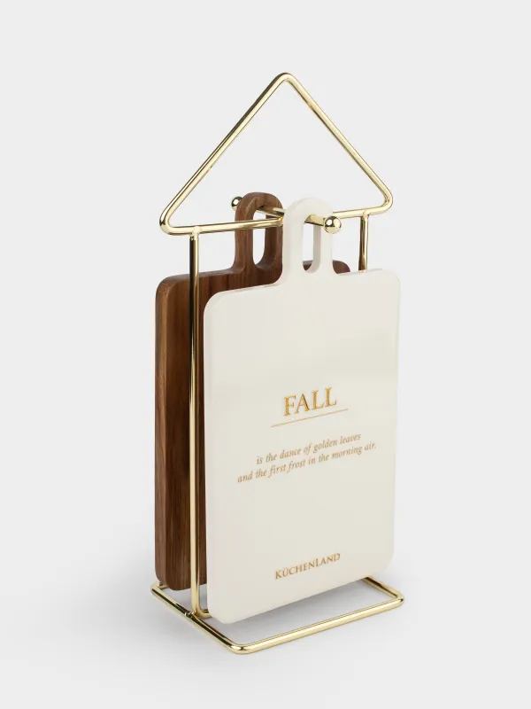 Ас үй ыдыстарының жиынтығы, 2 зат, тұғырда, ағаш/болат, Үй, Course, image-0