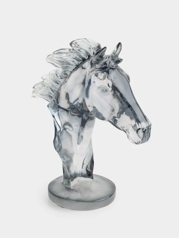 Мүсінше, 22 см, полирезин, сұр, Жылқының басы, Horse color, image-1