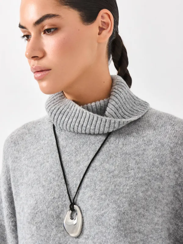 Шынжыр-бау, 1,6 м, аспасы бар, металл/нейлон, күміс, Jewelry, image-3