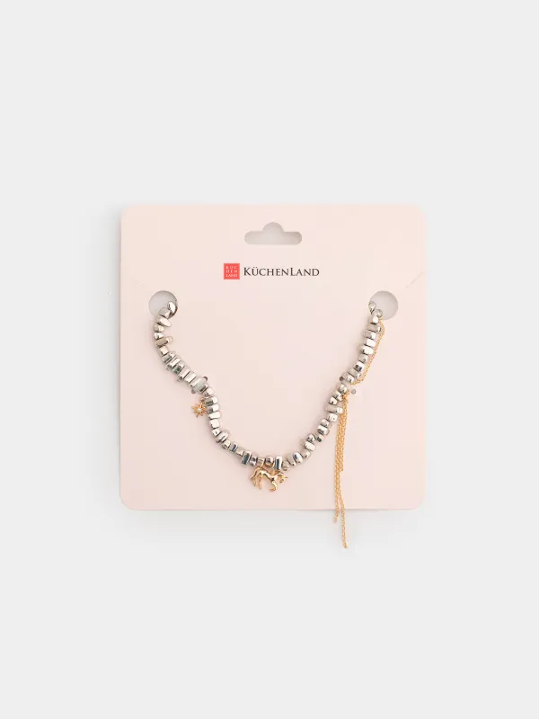 Колье, 46 см, с подвесками, металл, серебристо-золотистое, Лошадь, Jewelry horse, image-3