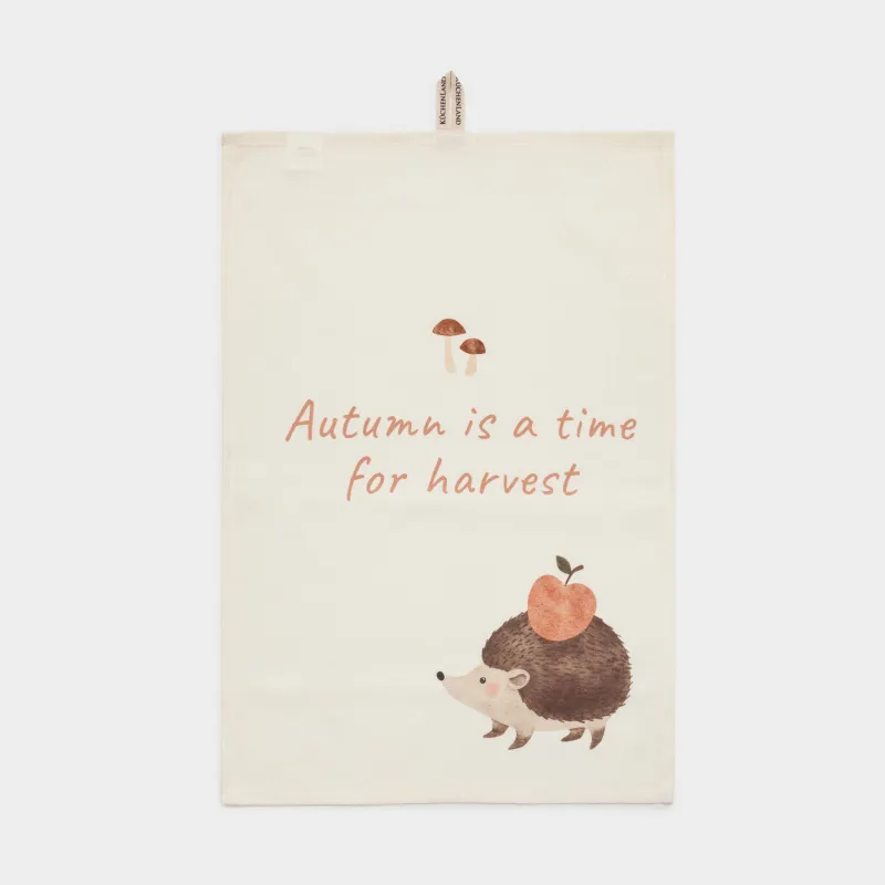 Асүйлік сүлгі, 40х60 см, мақта, сарғылт-қоңыр, Алмасы бар кірпі, Hedgehog apple