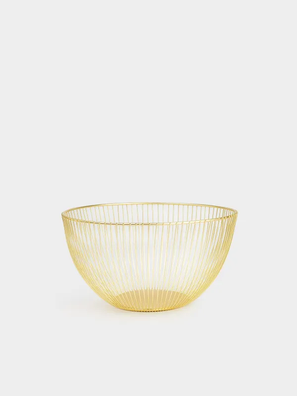 Жеміс себеті, 25 см, металл, алтын, Twist gold, image-0