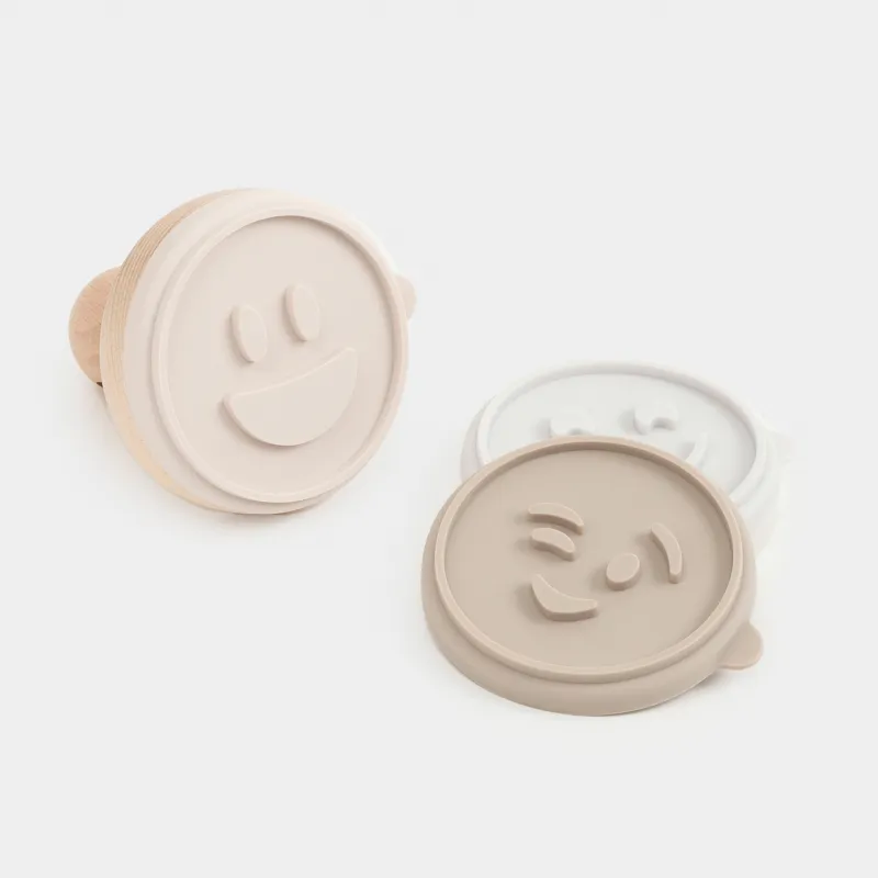 Пісіруге арналған штамп, 4 дана, силикон/ағаш, түс, Bakery emotional, image-1