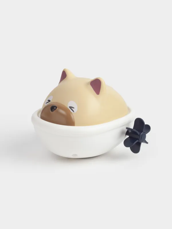 Шомылуға арналған ойыншық, 10 см, бұрамалы, пластик, сұр, Ваннадағы ит, Kiddy, image-1