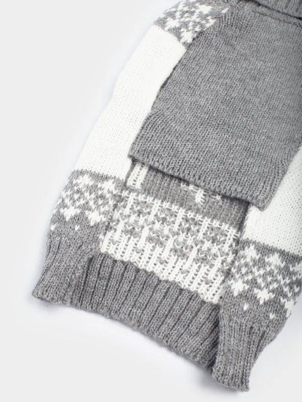 Жануарлар свитері, 38 см, өлшемі M, акрил, сұр-ақ, Бұғы, Fashion pet, image-4