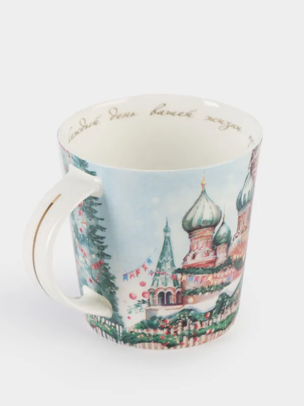 Кружка, 450 мл, фарфор F, с золотистым кантом, Карусель с лошадками, Carousel, image-1