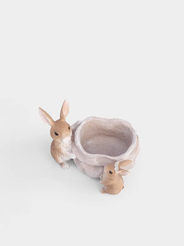 Кәмпит ыдысы, 24х19 см, полирезин, сарғылт-қоңыр, Қояндар, Easter, image-3