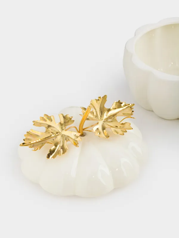 Сақтау ыдысы, 17х15 см, мл, фарфор P/болат, сүт-алтын түстес, Асқабақ, Golden glow, image-2