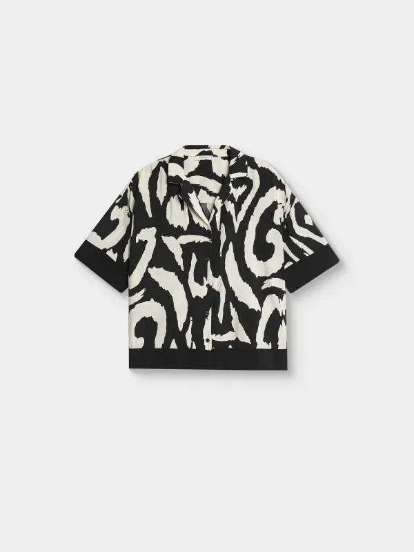 Әйелдер жейдесі, өлшемі S, қысқа жеңді, вискоза/полиэстер К, ақ және қара, Emarita, image-4