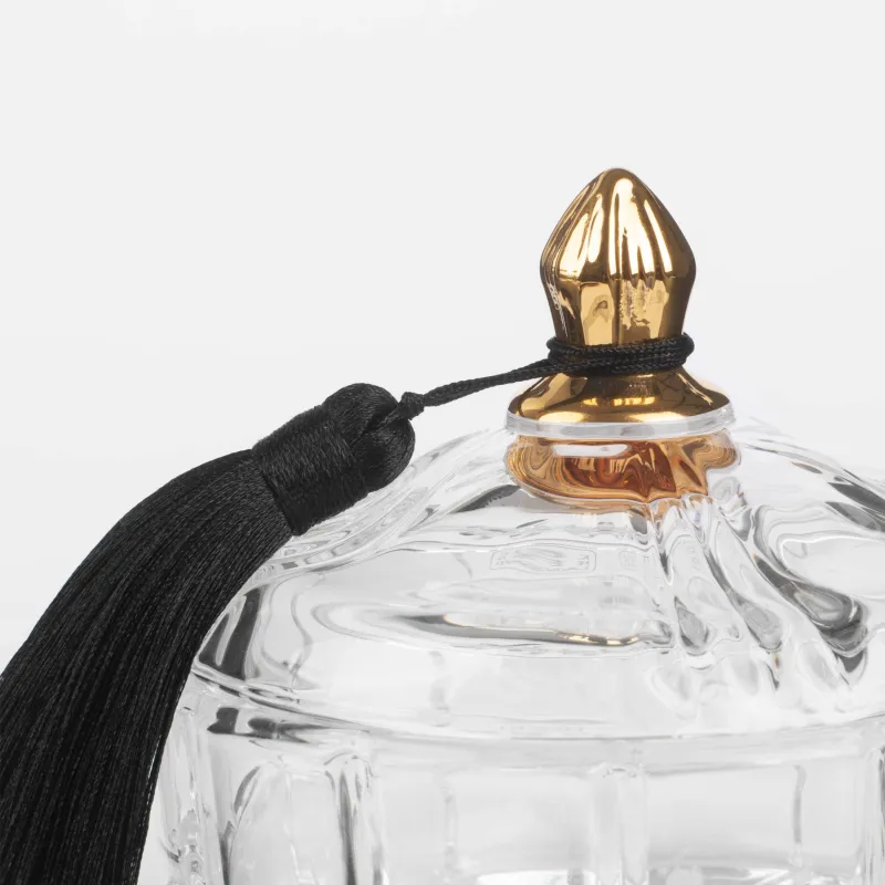 Емкость для хранения, 10x10 см, 240 мл, с кисточкой, стекло Р/вискоза, Zero, image-3