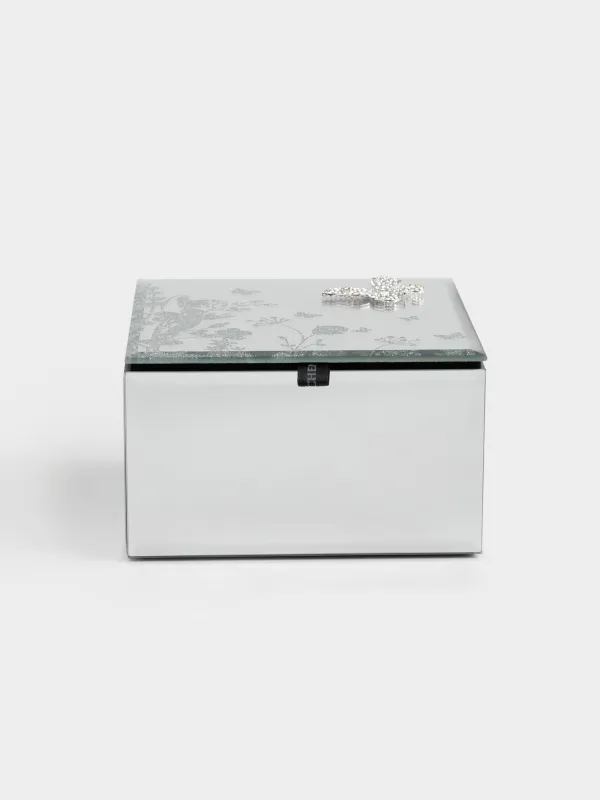 Зергерлік қобдиша, 12х7 см, шыны/металл, айнасы бар, Көбелек, Glossy, image-1