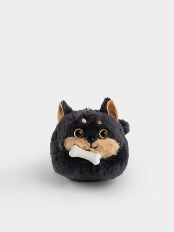 Салпыншақ, 8 см, жұмсақ, бұралатын, полиэстер/пластик, сұр, Сүйегі бар ит, Dog, image-2