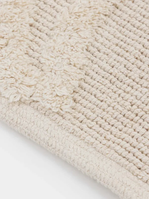 Кілемше, 50x80 см, тайғанамайтын, мақта, бежевый, Геометриялық, Textured, image-3