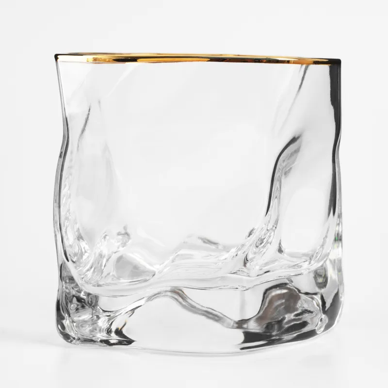 Виски стақаны, 8 см, 245 мл, 2 дана, шыны, алтын жиегі бар, Slalom gold, image-3