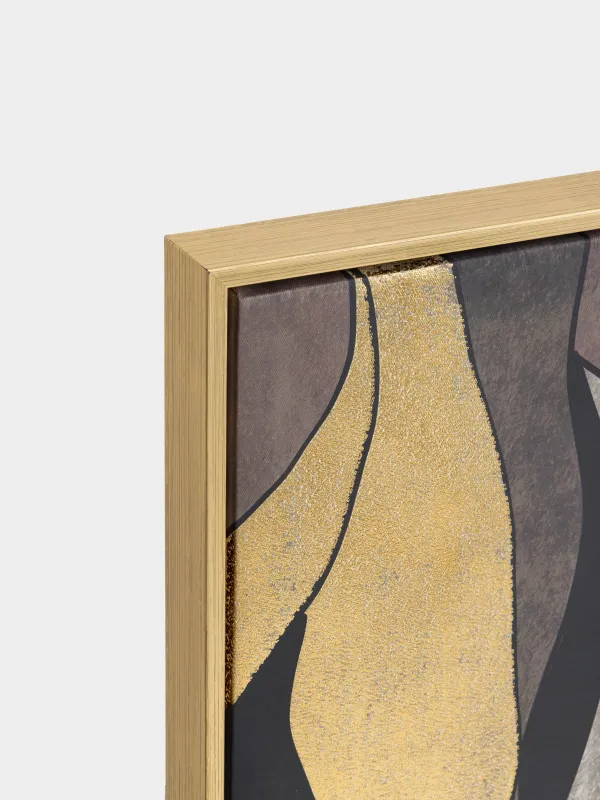 Жақтаудағы сурет, 78х103 см, кенеп, алтын қоңыр, Абстракция, Abstract, image-2