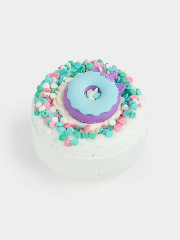 Ваннаға арналған бомба, 130 гр, ойыншықпен, көк, Кілегейлі зефир, Бір мүйізді пончик, Unicorn, image-1