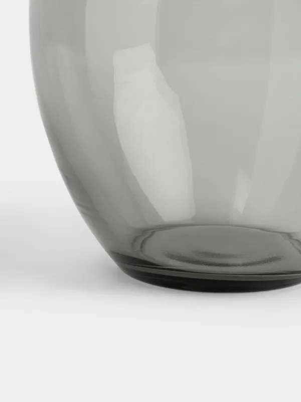 Ваза для цветов, 23 см, стекло, серая, Clear grey, image-3