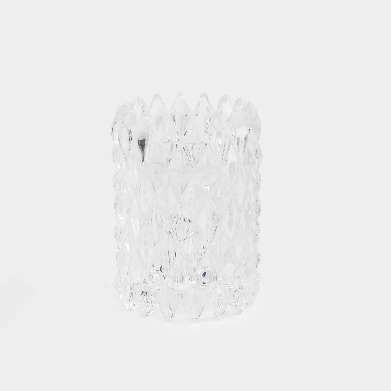 Подсвечник, 8 см, двусторонний, для чайной или тонкой свечи, стекло Р, Rhomb