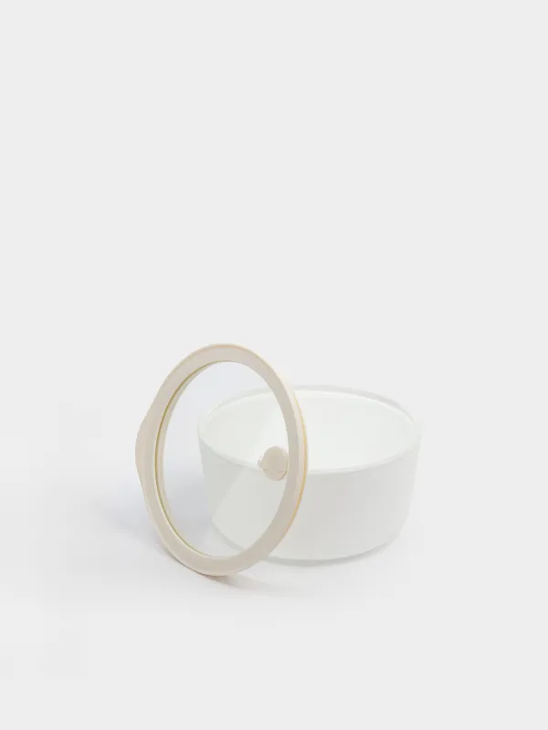 Контейнер, 940 мл, с клапаном, стекло Т/силикон, круглый, молочный, Verre matte, image-4