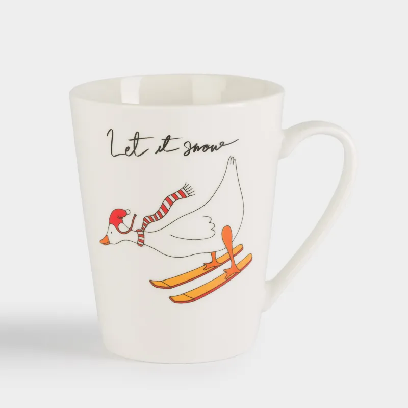 Саптыаяқ, 420 мл, фарфор N, ақ, Қаздар, Goose christmas