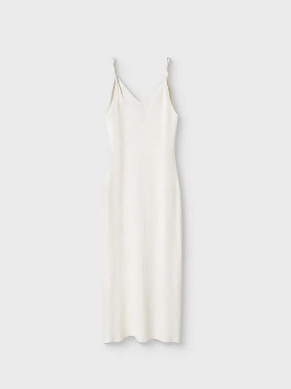 Әйелдер көйлегі, макси, өлшемі S, белдіктері бар, вискоза/нейлон, сүт түстес, Anselma, image-4