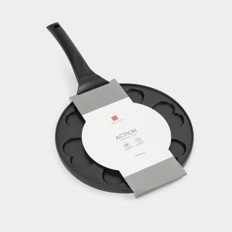 Таба, жұмыртқа пен құймақтарға арналған, 26 см, 7 бөлім, қапталған, алюминий, жүрек, Action, image-5