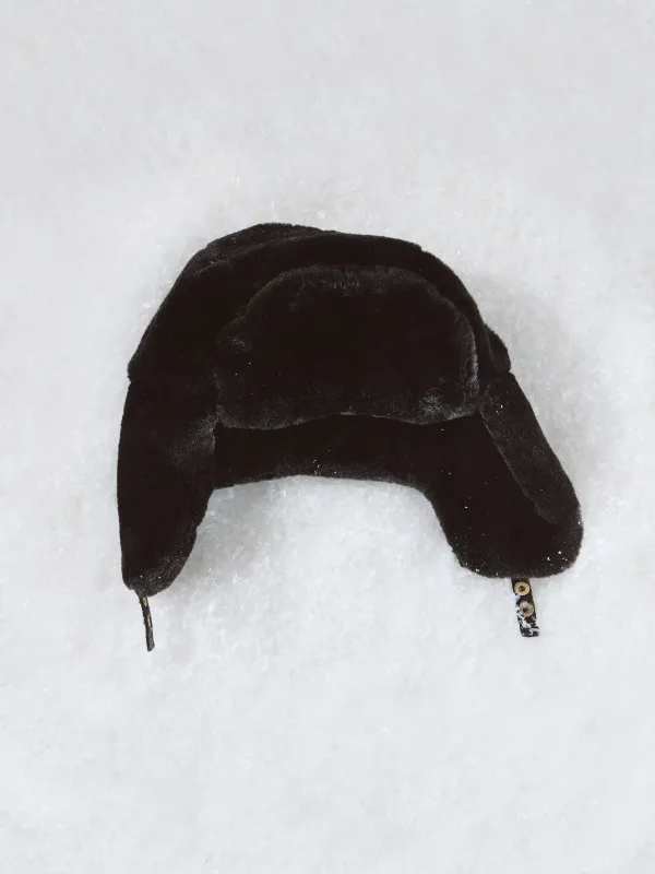 Әйелдер құлақшын-бас киімі, бірыңғай өлшем, жасанды үлбір, қара, Furry, image-4