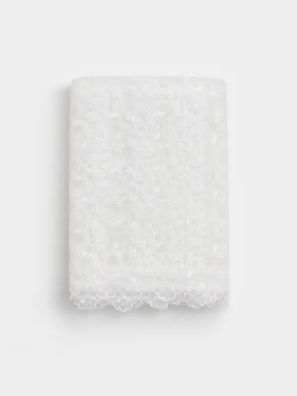 Скатерть, 160х160 см, с кружевом, Ажурные цветы, Lace flowers, image-12