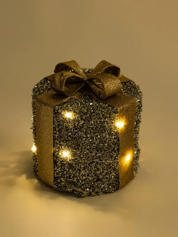 Мүсінше, жарықтандырылған, 15 см, металл, дөңгелек, күміс, Сыйлық, Frosty sparks, image-3