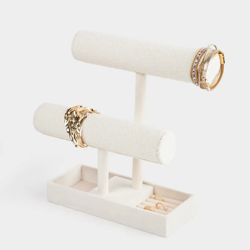 Сағаттар мен зергерлік бұйымдарға арналған ұстағыш, 24х28 см, букле/металл, сүт түстес, Boucle, image-4