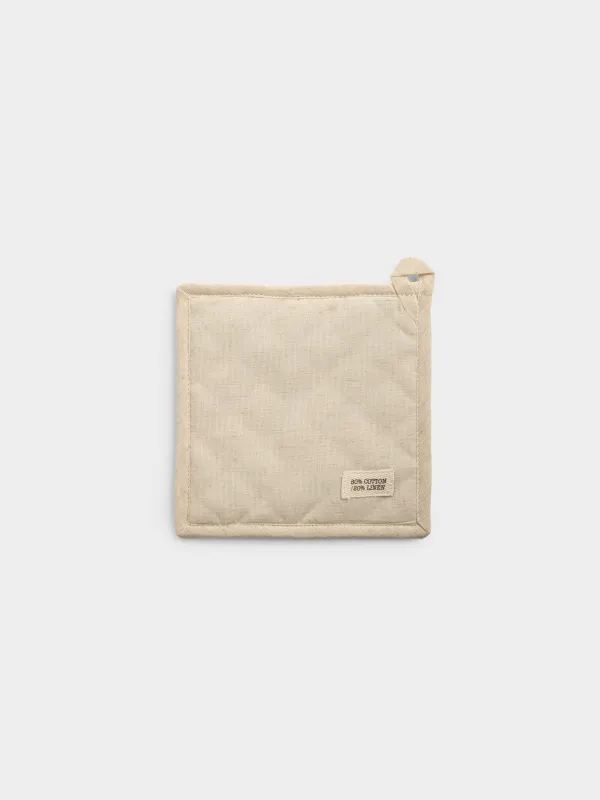 Прихватка, 20х20 см, хлопок/лен, квадратная, песочная, Ромб, Flax, image-0