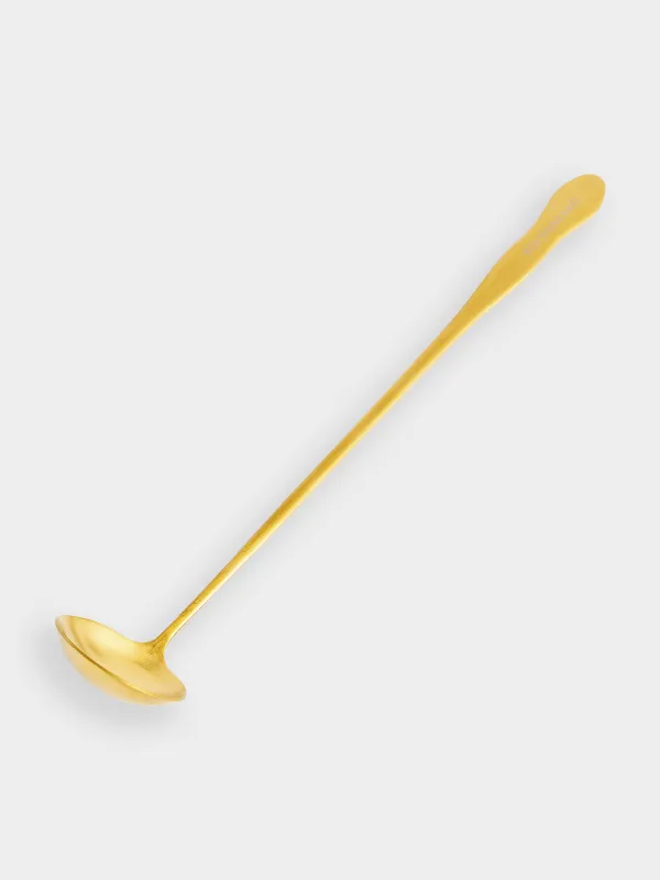 Дәмдеуіш қасық, 24 см, болат, алтын, классикалық алтын, image-2