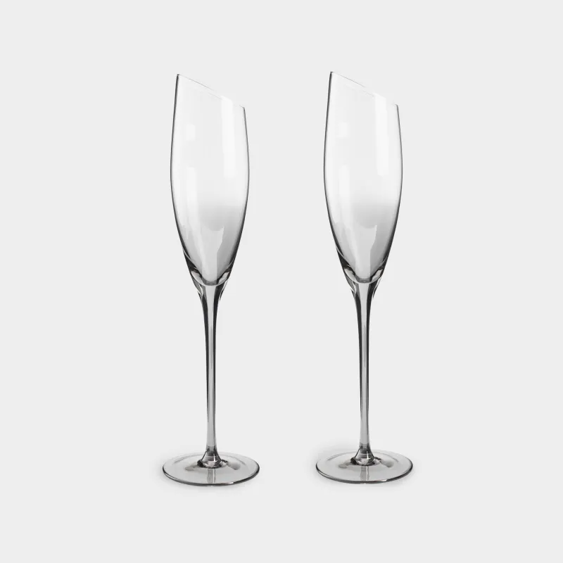 Шампан бокалы, 180 мл, 2 дана, шыны, сұр, Charm l Color